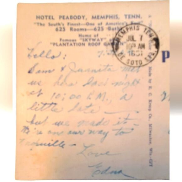 Vintage Postcard Iconic Peabody Hotel in Memphis TN - Picture 4 of 5